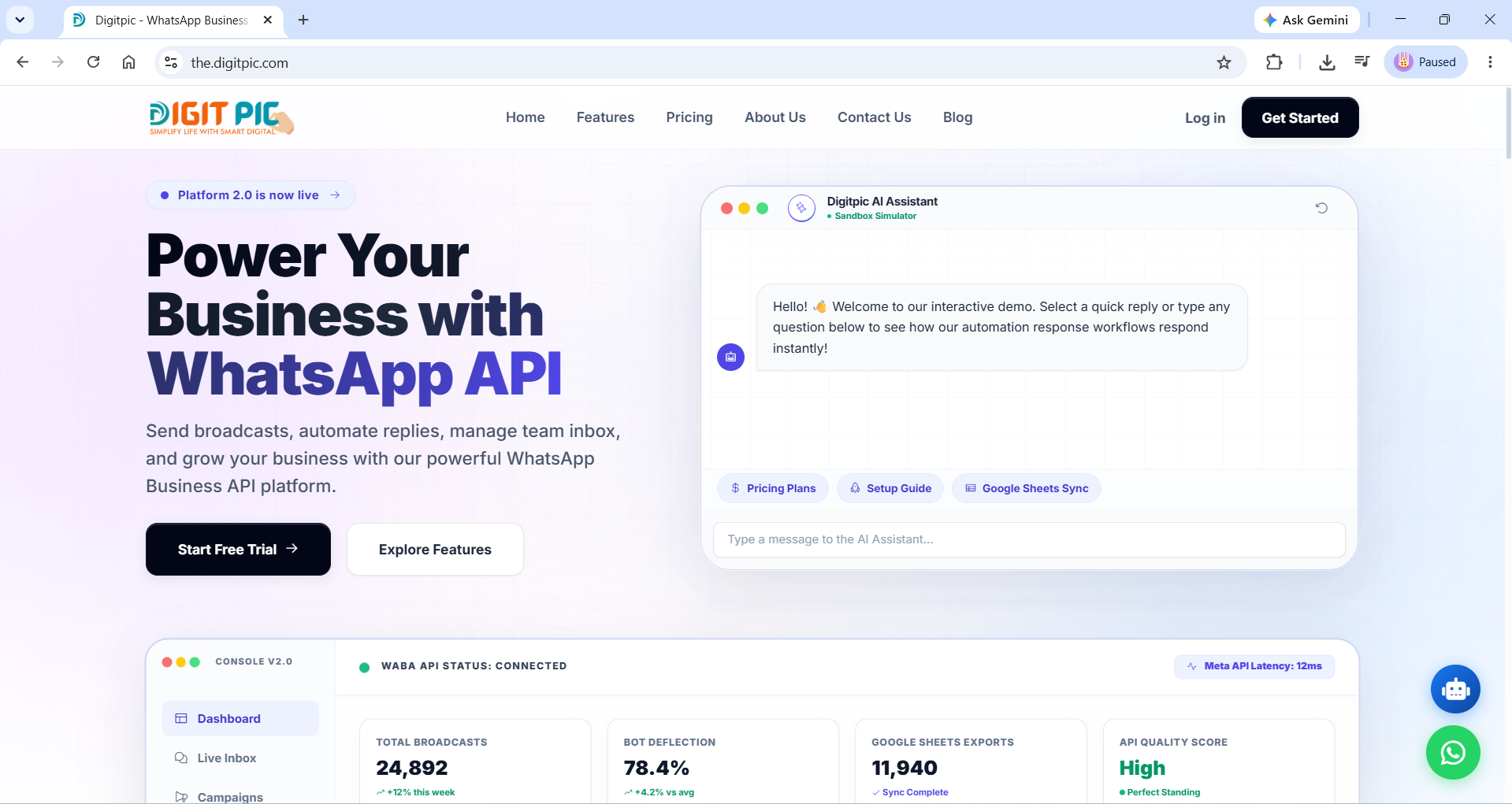 Advance WhatsApp API Panel Platform 2.0